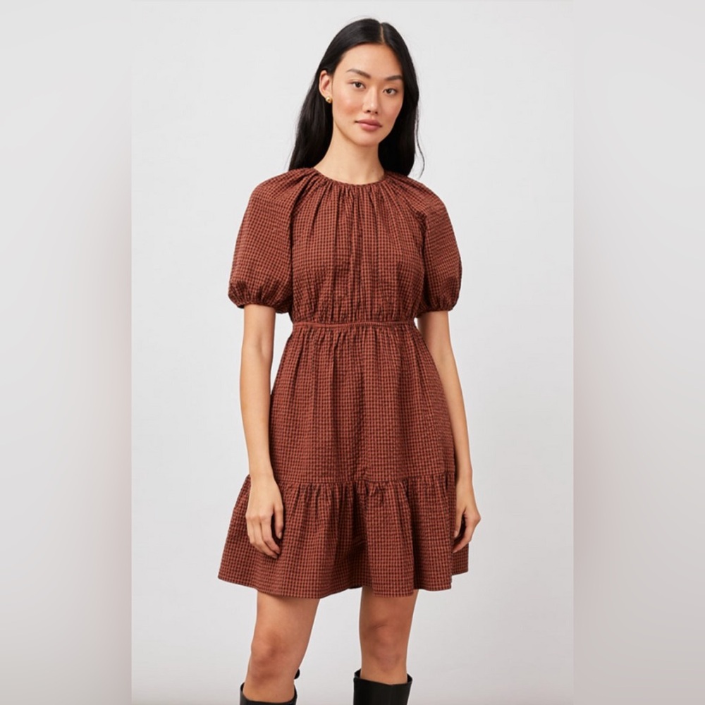 Rails Terracotta Checkered Dress